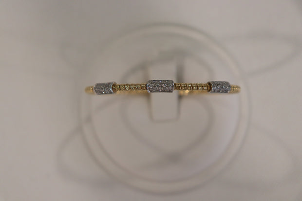 18Karat yellow gold diamond bangle bracelet