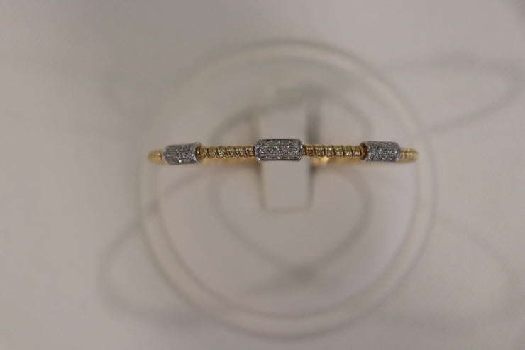 18Karat yellow gold diamond bangle bracelet