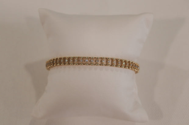 14Karat Yellow Gold and Diamond Bracelet