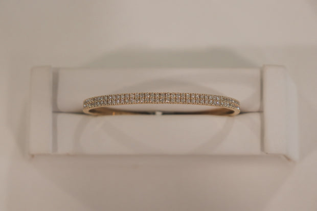 14Karat Yellow Gold Flexible Bangle Diamond Bracelet