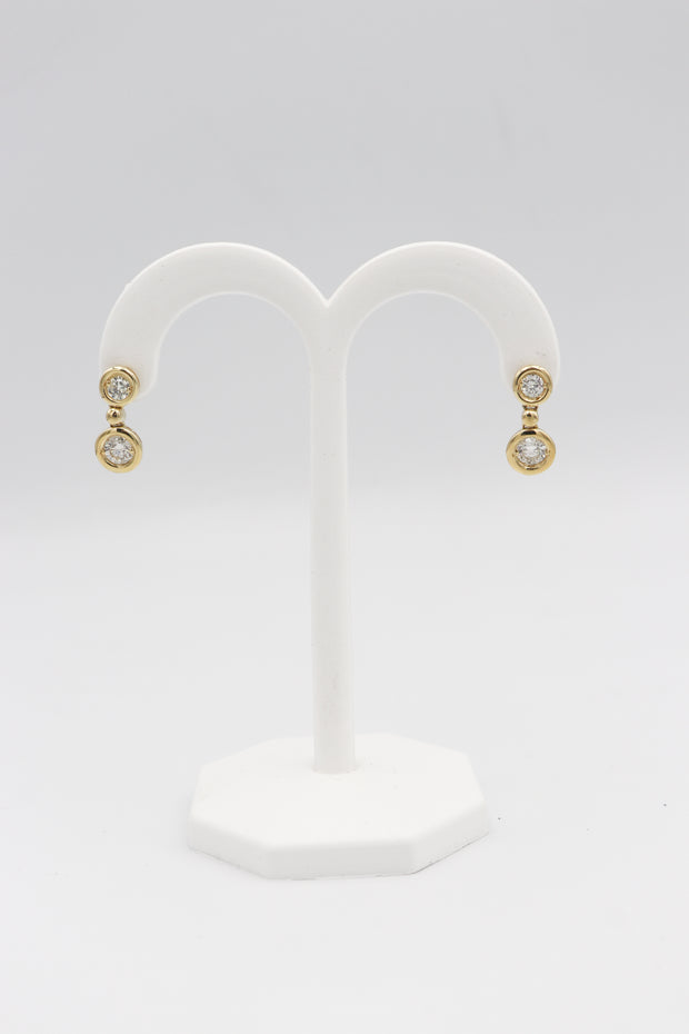 14Karat Yellow Gold Diamond Earrings