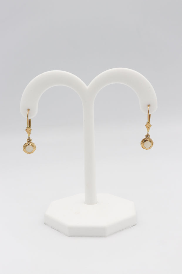 14Karat Yellow Gold Opal Earrings