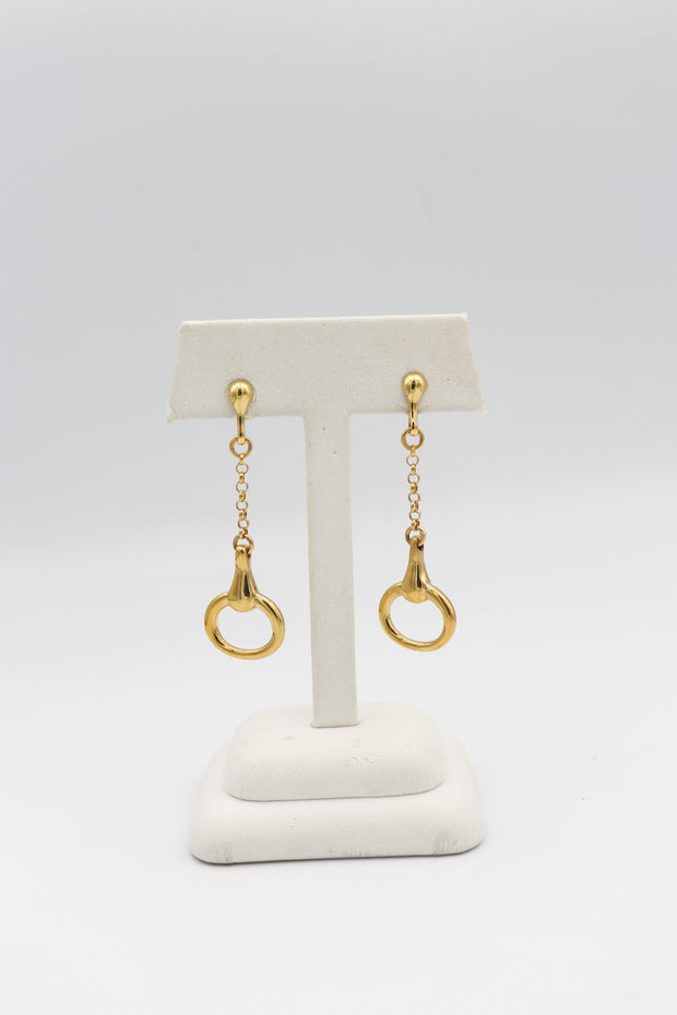 18Karat Yellow Gold Hoop Dangle Earrings