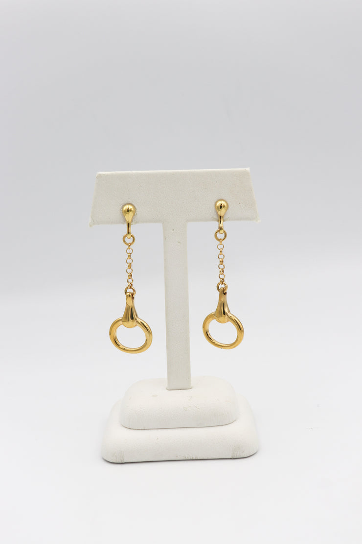 18Karat Yellow Gold Hoop Dangle Earrings