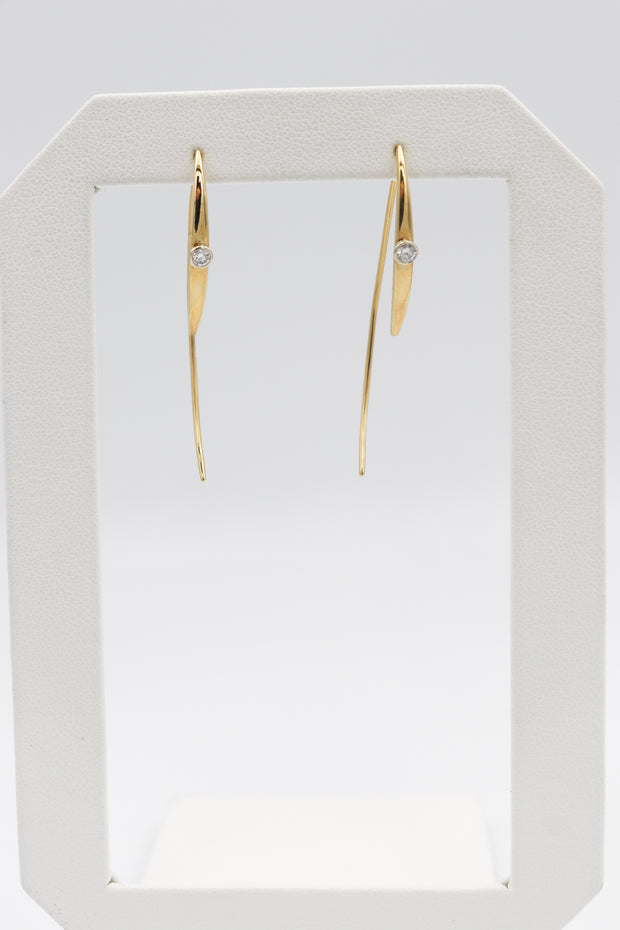 14Karat Yellow Gold Diamond Threader Earrings