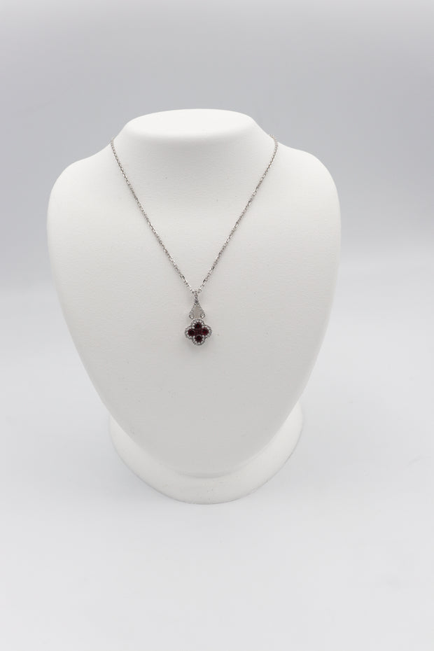 18Karat White Gold Ruby and Diamond Necklace