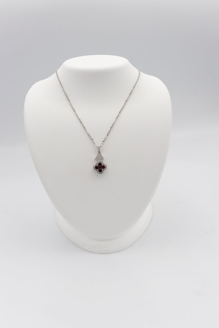 18Karat White Gold Ruby and Diamond Necklace