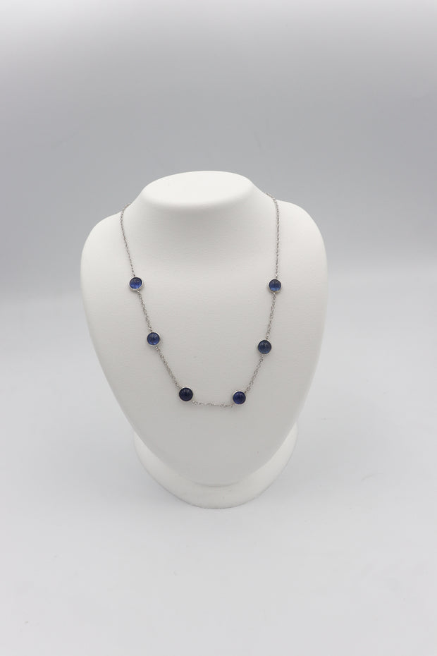 14Karat White Gold Sapphire Necklace