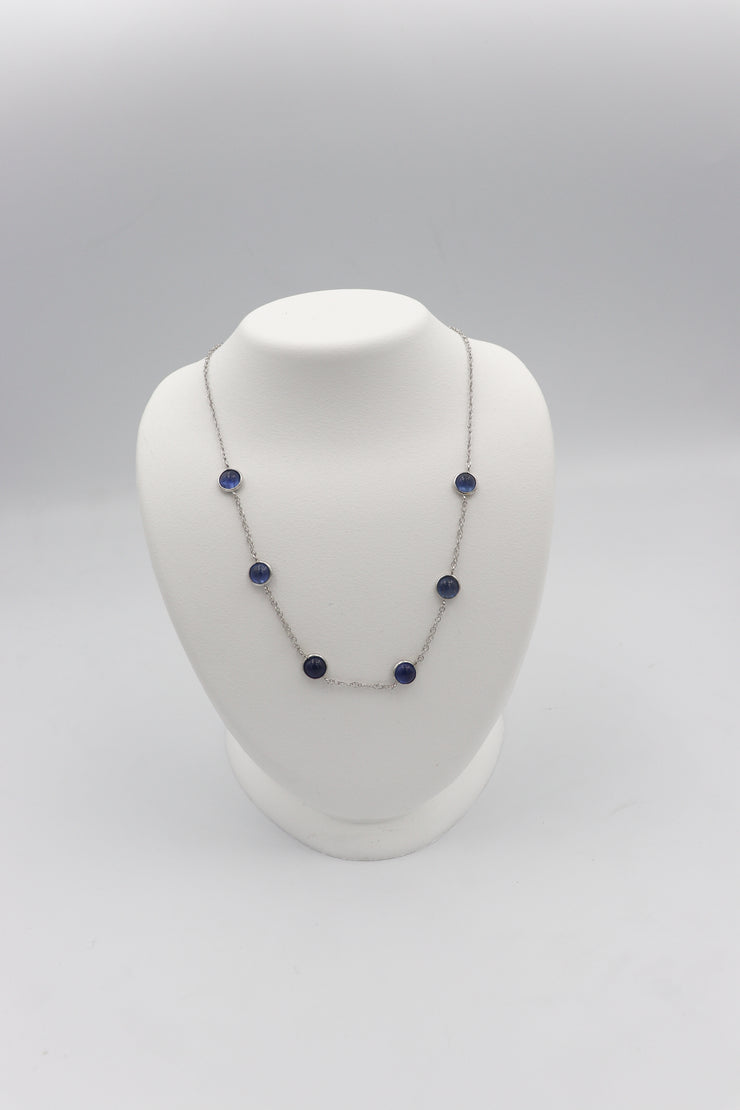 14Karat White Gold Sapphire Necklace