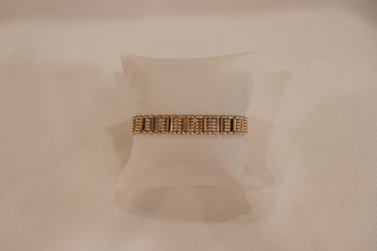 14Karat Yellow Gold Textured Link Bracelet