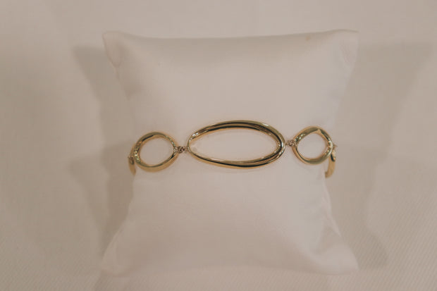 14Karat Yellow Gold Oval Link Bracelet