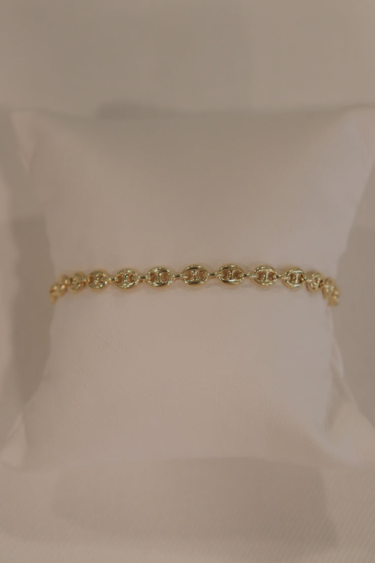 14Karat Yellow Gold Mariner Chain Style Bracelet