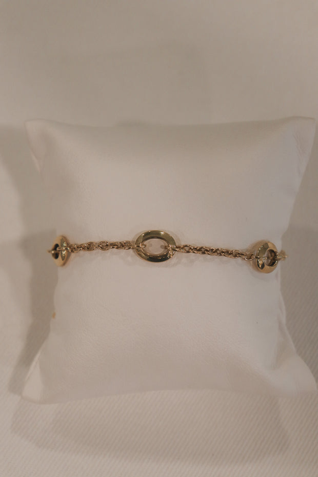 14Karat Yellow Gold Oval Link Bracelet