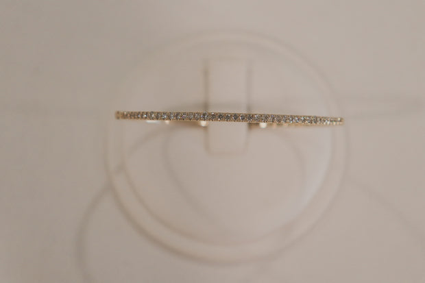 14Karat Yellow Gold Diamond Bangle Bracelet