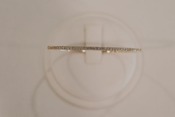 14Karat Yellow Gold Diamond Bangle Bracelet