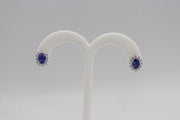 18Karat White Gold Sapphire and Diamond Earrings