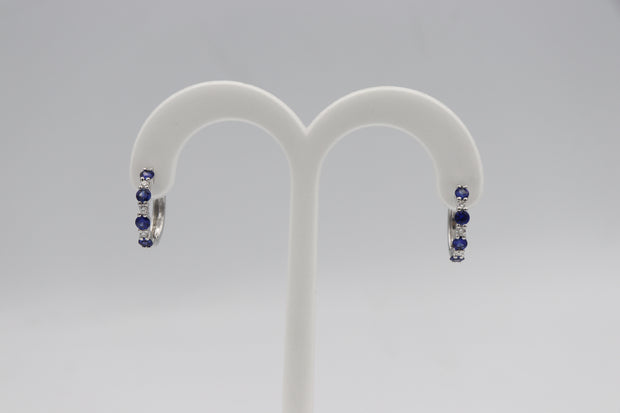 14Karat White Gold Sapphire and Diamond Earrings