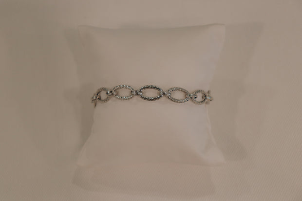 14Karat White Gold Link Bracelet