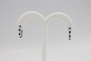 14Karat White Gold Sapphire and Diamond Hoop Earrings