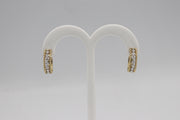 14Karat Yellow Gold Diamond Hoop Earrings