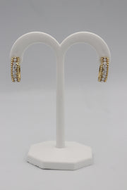 14Karat Yellow Gold Diamond Hoop Earrings