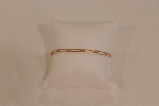 14Karat Yellow Gold Paper Clip Bracelet